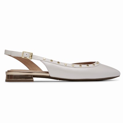 Flats Rockport Total Motion Zuly Studded Slingback Mulher Branco PT-27845